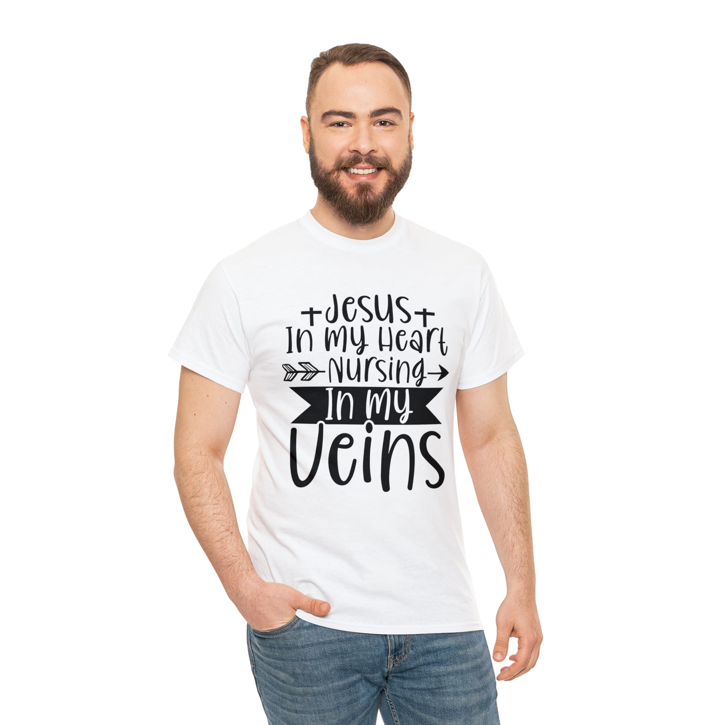 Jesus In My Heart Nursing In My Vein Unisex Tee