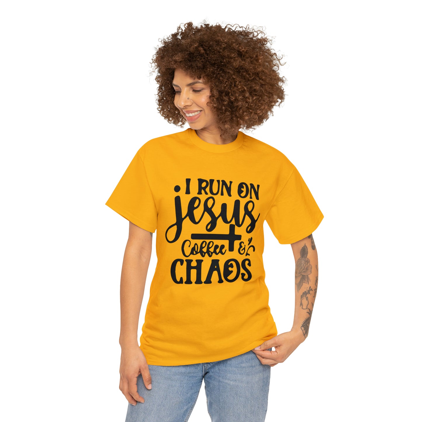 I Run On Jesus Coffee Chaos  Unisex Tee