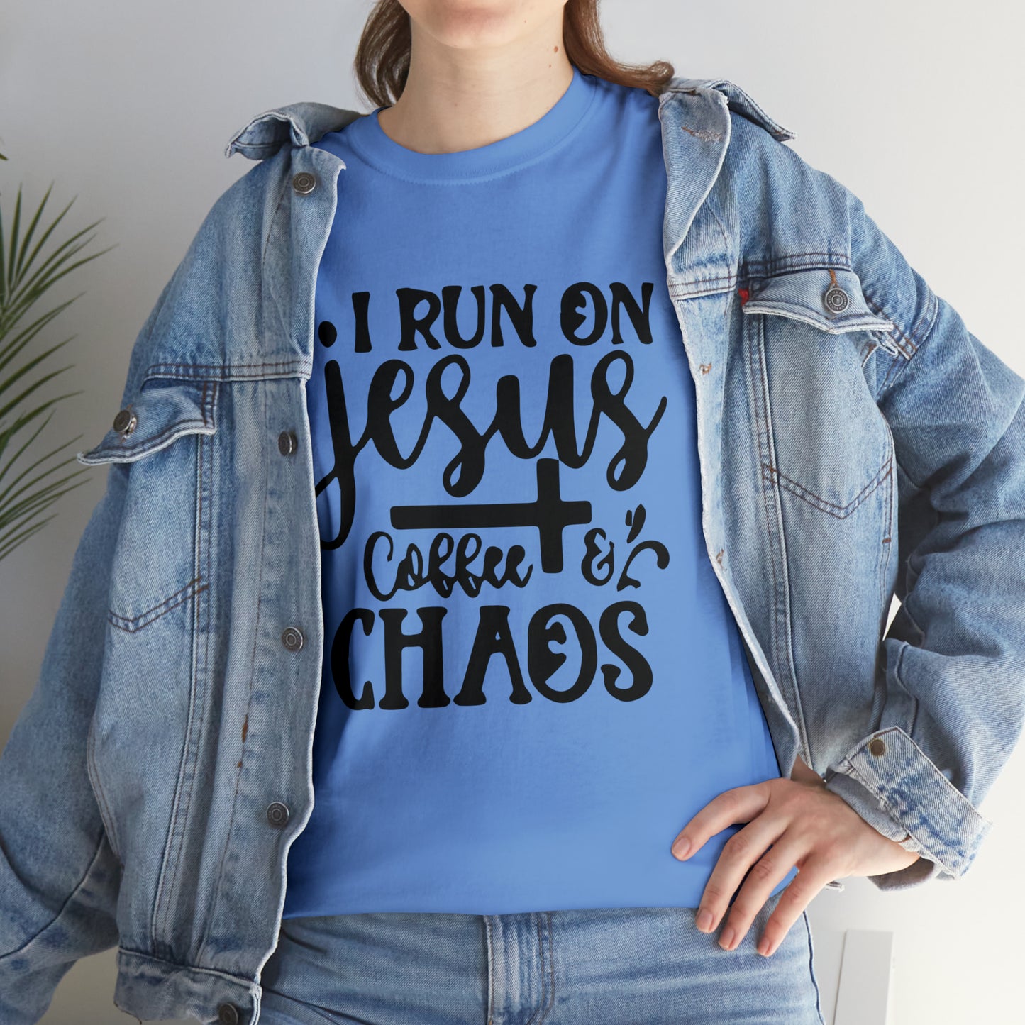 I Run On Jesus Coffee Chaos  Unisex Tee