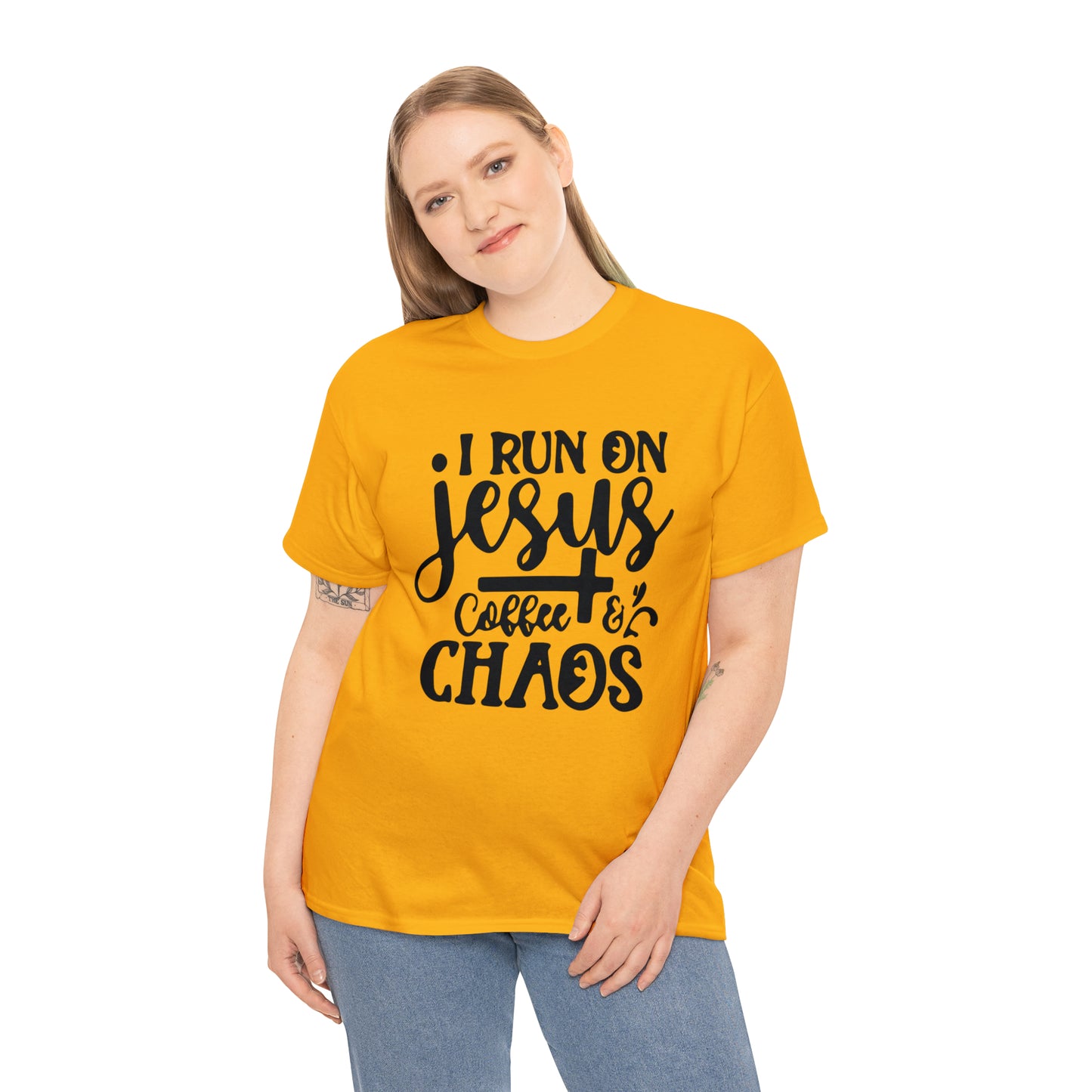 I Run On Jesus Coffee Chaos  Unisex Tee