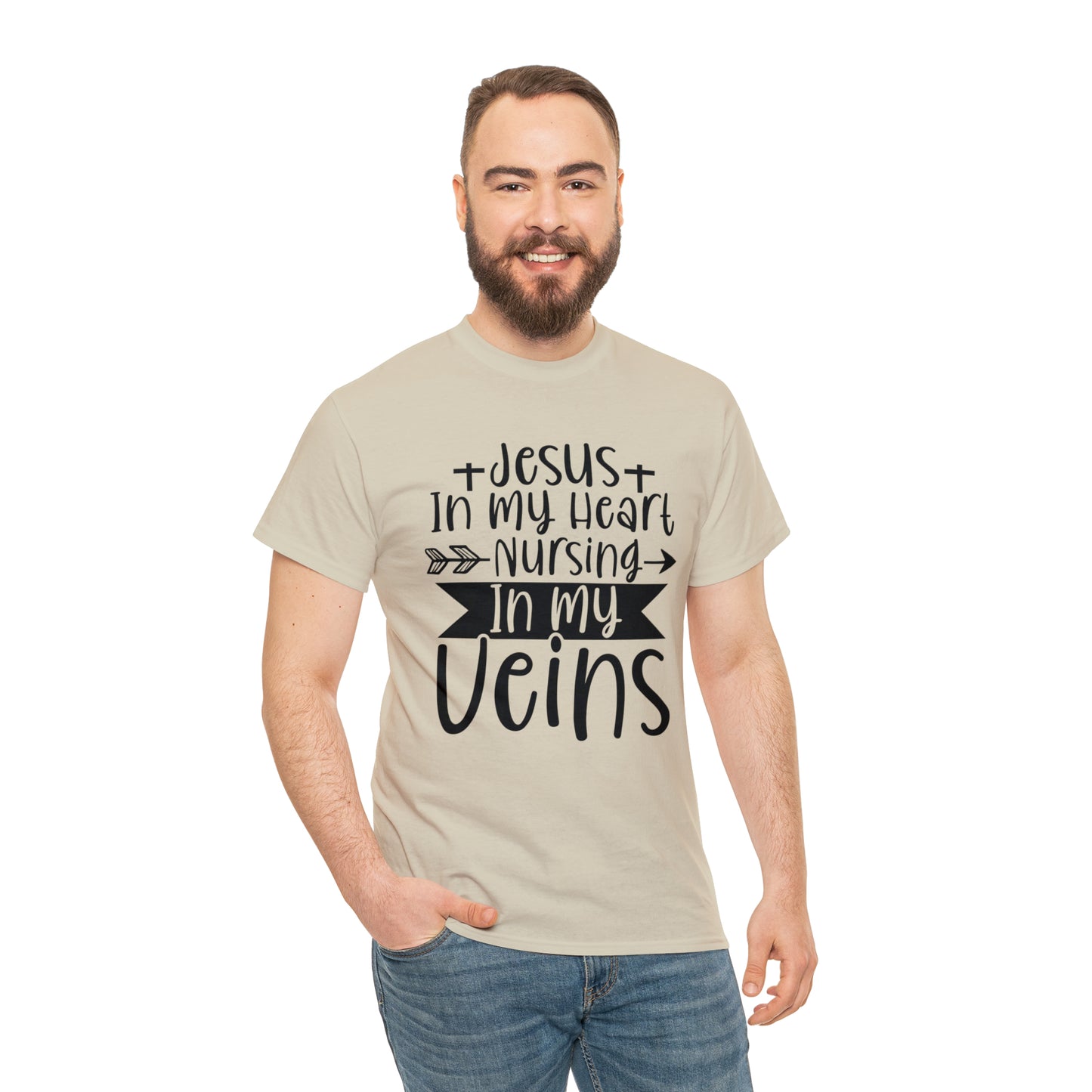 Jesus In My Heart Nursing In My Vein Unisex Tee