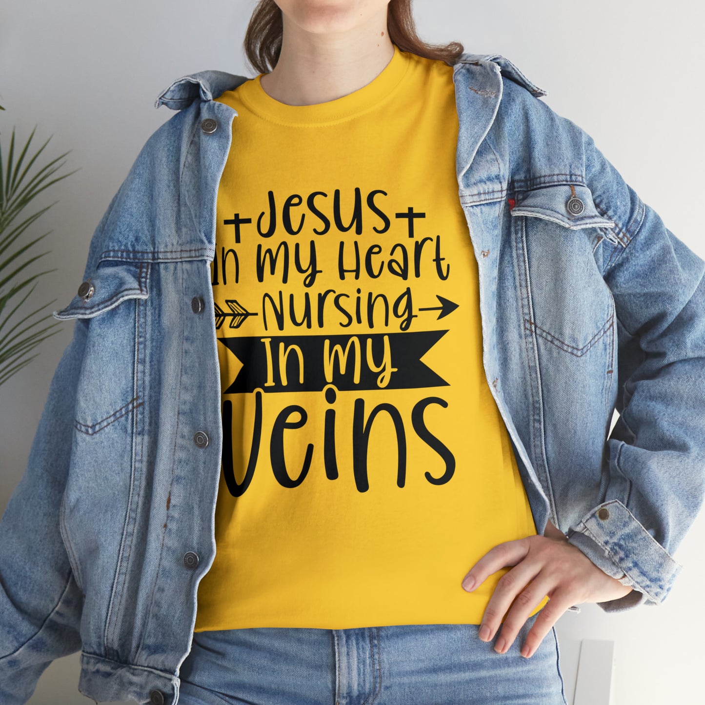 Jesus In My Heart Nursing In My Vein Unisex Tee