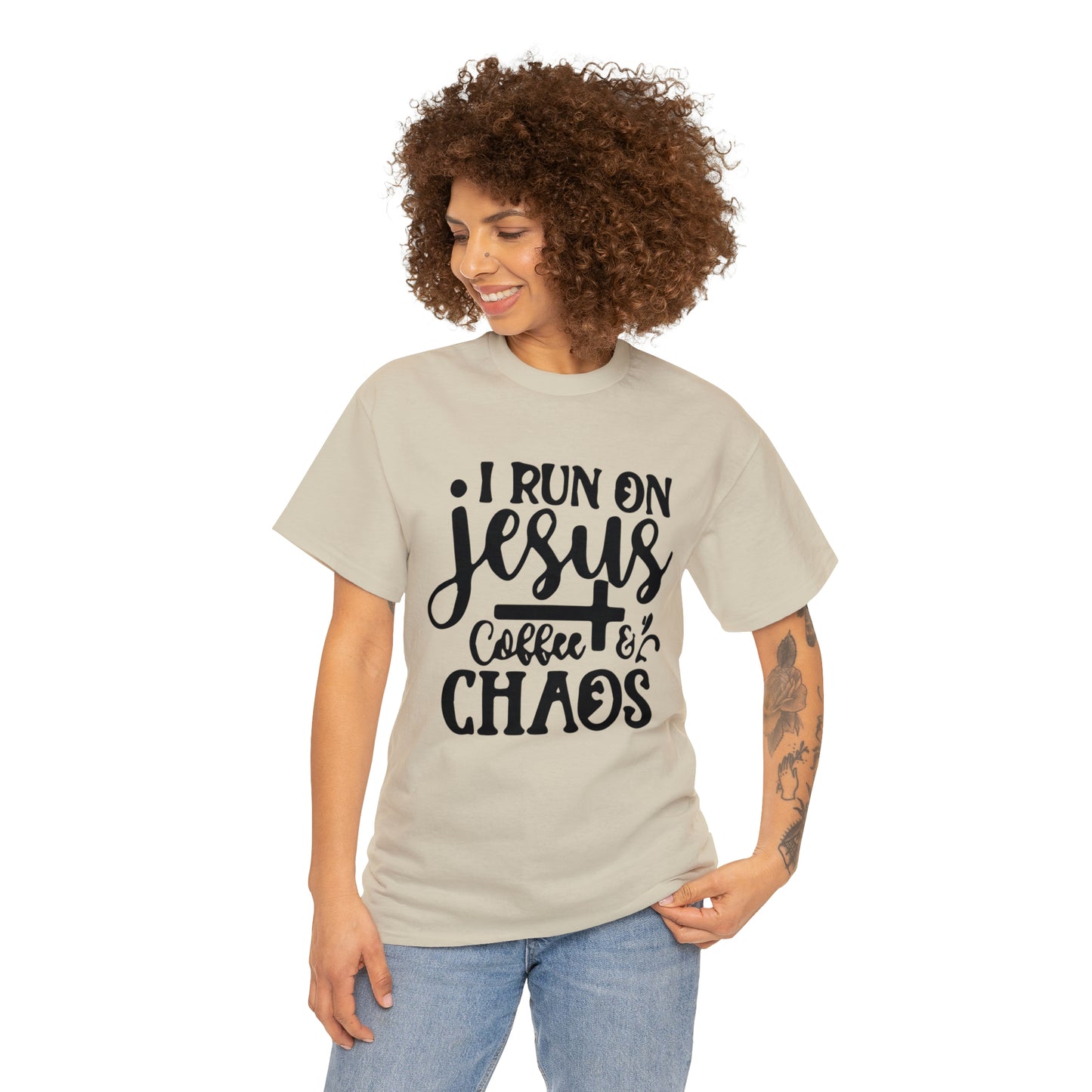 I Run On Jesus Coffee Chaos  Unisex Tee