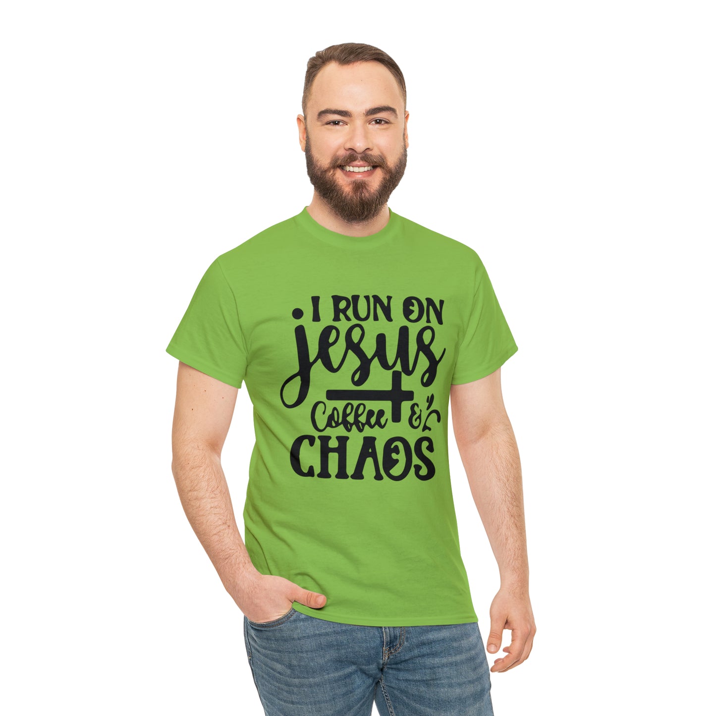 I Run On Jesus Coffee Chaos  Unisex Tee