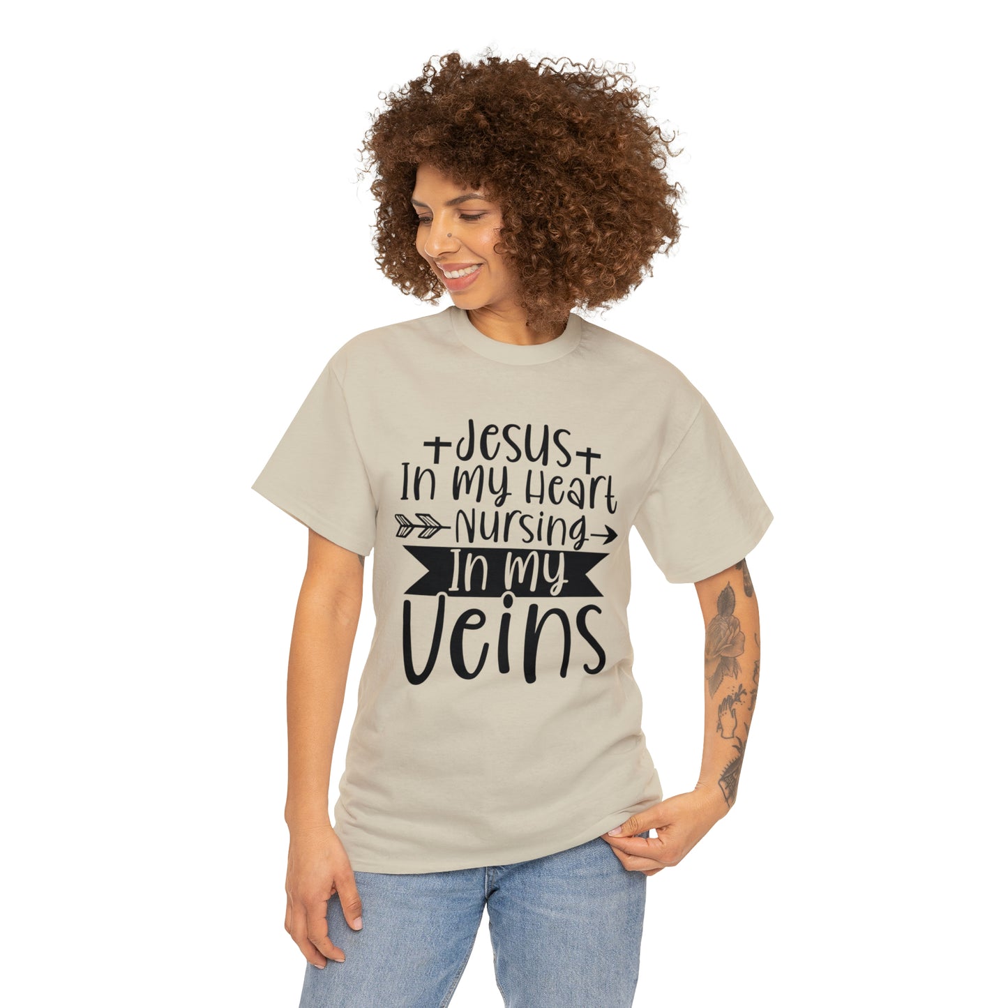 Jesus In My Heart Nursing In My Vein Unisex Tee
