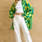 Gingham Pattern Mixed Sweater Cardigan