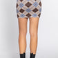 Argyle Jacquard Sweater Mini Skirt