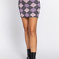 Argyle Jacquard Sweater Mini Skirt