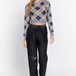 Argyle Jacquard Crop Sweater