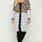 Long sleeves print-striped cardigan
