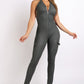 Cargo pocket halter jumpsuit