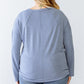 Plus Leopard Print V-neck Long Sleeve Top