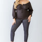 Plus Cotton Embroidery Off-the-shoulder Smocked Back Top