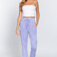 Waist Elastic Velour Long Jogger Pants