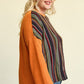 Novelty Knit And Solid Knit Mixed Loose Top