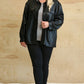 Faux Leather Button Down Shacket With Side Pockets