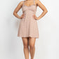 Smocking Sleeve Mini Print Dress