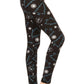 Yoga Style Banded Lined Tree Printed Knit Legging With High Waist