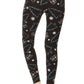 Yoga Style Banded Lined Tree Printed Knit Legging With High Waist