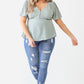 Plus Tie Detail Flare Top