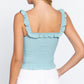Smocking Ruffle Cami Woven Top
