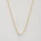 Pearl Bead Oval Link Necklace