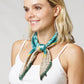 Circle Link Pleated Satin Scarf