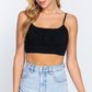 Back Ribbon Tie Cami Crop Top