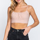 Back Ribbon Tie Cami Crop Top