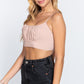 Back Ribbon Tie Cami Crop Top