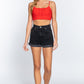 Back Ribbon Tie Cami Crop Top