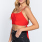 Back Ribbon Tie Cami Crop Top