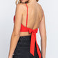 Back Ribbon Tie Cami Crop Top