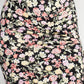 Front Knot Floral Top & Ruched Maxi Skirts Set