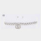 Double Circle Charm Curb Link Choker Necklace