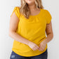 Plus Koshibo Textured Cap Sleeve Top
