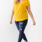 Plus Koshibo Textured Cap Sleeve Top