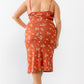 Plus Floral Ribbed Ruched Sleeveless Midi Dress