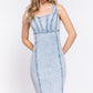 Sleeveless Stretch Denim Mini Dress