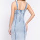 Sleeveless Stretch Denim Mini Dress