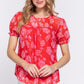 Short Slv Print Clip Dot Blouse