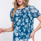 Short Slv Print Clip Dot Blouse