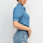 Button-down Denim Shirt Top