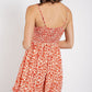 Floral print v-neck dress with skirt lining