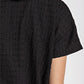 Peter pan collar textured knit button down top