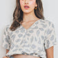 Tropical print short sleeve top
