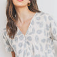Tropical print short sleeve top