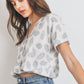 Tropical print short sleeve top