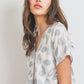 Tropical print short sleeve top