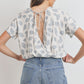 Tropical print short sleeve top